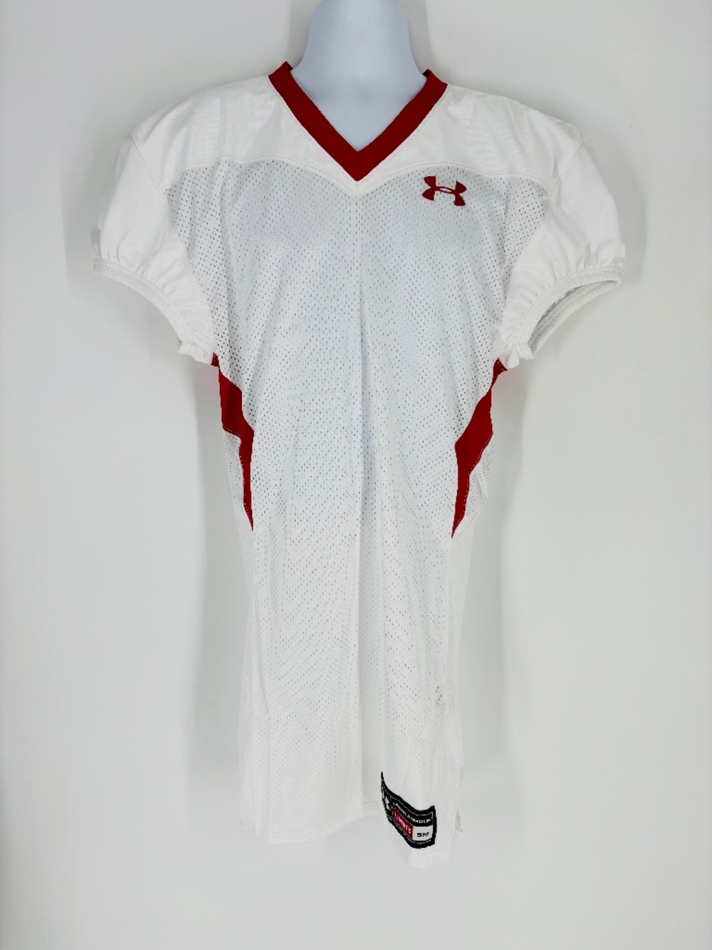 NWOT Under Armour Mens Football Practice Jersey White / Red Size: Small